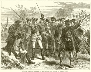 Råd som hölls av jarlen av Mar före slaget vid Sheriffmuir av English School