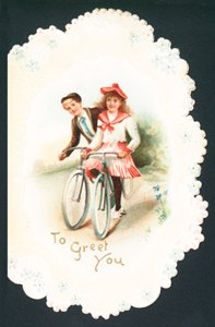 Par cyklar, julkort av English School