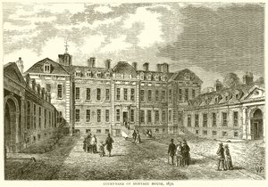 Court-Yard of Montagu House, 1830 av English School