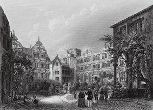 Hovgården i Heidelberg (gravyr) av English School
