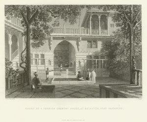 Domstol i ett turkiskt lanthus, Salahyeh, nära Damaskus, 1837 av English School
