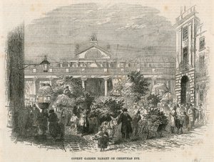 Covent Garden Market, London, på julafton av English School