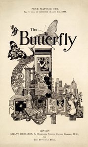 Omslag till The Butterfly Magazine, publicerat 1 mars 1899 (lito och boktryck) av English School