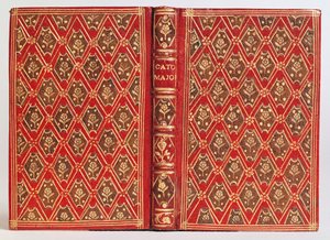 Omslag till en bok, möjligen Cato Major de Senectute av Cicero (läder) av English School