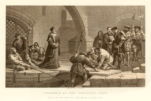 Cranmer vid Traitors Gate av English School