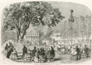 Cremorne Gardens, London, majstångsdansen av English School