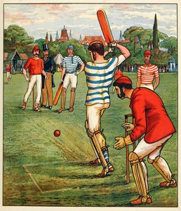 Cricket, från British Sports and Games, pub. C. 1880. av English School
