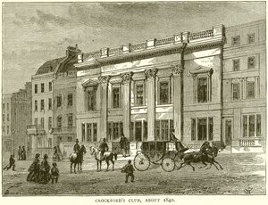 Crockfords Club, omkring 1840 av English School