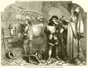 Cromwell upptäcker Kings Letter, på Blue Boar, Holborn av English School