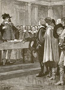 Cromwell vägrar kronan, illustration från Cassells Illustrated History of England (sepiafoto) av English School
