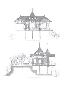 Tvärsnitt av sommarhuset i Buckingham Palace, från 