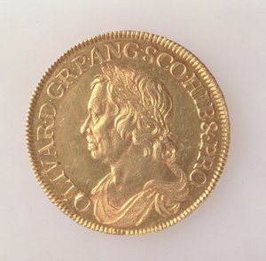 Oliver Cromwells krona (1599-1658), London Mint, 1658 (framsidan) (guld) (för baksidan se 168064)