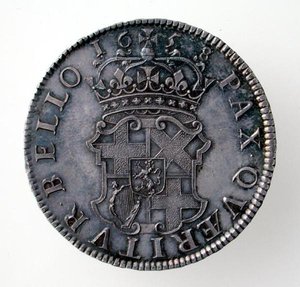 Oliver Cromwells krona (1599-1658), London Mint, 1658 (baksidan) (silver) (för framsidan se 168061) av English School