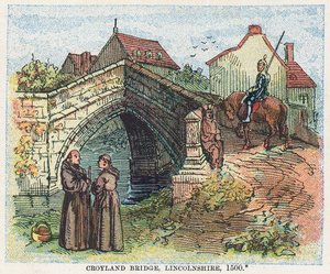 Croyland Bridge, Lincolnshire av English School