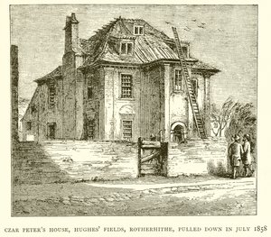 Czar Peters House, Hughes Fields, Rotherhithe, rev i juli 1858 av English School