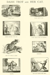 Dame Trot And Her Cat (träsnitt) av English School