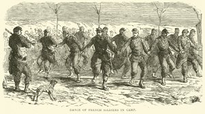 Franska soldaters dans i lägret, november 1870 av English School