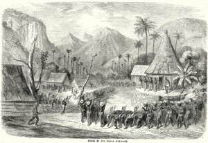 De fijianska krigarnas dans (gravyr) av English School