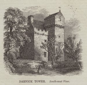 Darnick Tower, sydvästvy (gravyr) av English School