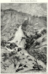 Davezut Falls, nära Samara (Debra-Tabor) (gravyr) av English School