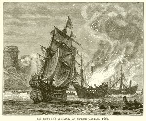 De Ruyters attack mot Upnor Castle, 1667 av English School