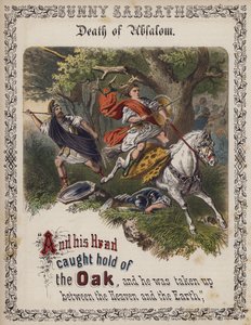 Absaloms död (färgad gravyr) av English School