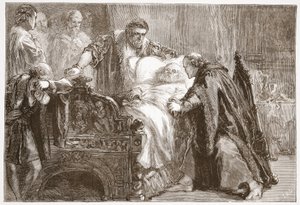Död av Frederic den vise, kurfursten av Sachsen, illustration från The History of Protestantism av James Aitken Wylie (1808-1890), pub. 1878 av English School