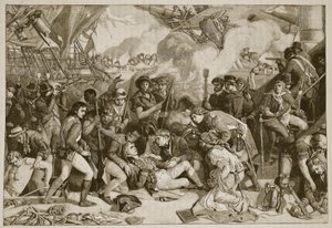 Death of Nelson, illustration från Cassells Illustrated History of England (sepiafoto) av English School