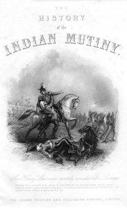 Sir Henry Montgomery Lawrences död, från The History of the Indian Mytery, publicerad 1858 av English School