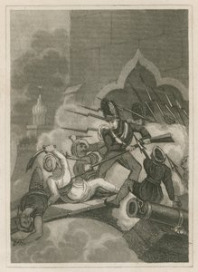 Tippoo Sahibs död vid belägringen av Serigapatam, Indien, 1799 av English School