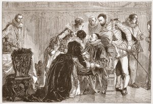 Död av William den tysta, Prince of Orange, illustration från "The History of Protestantism" av James Aitken Wylie (1808-1890), pub. 1878 (gravyr) av English School