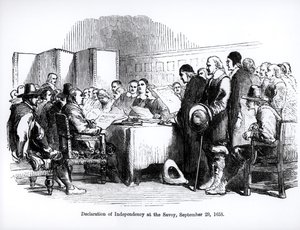 Självständighetsförklaring på Savojen, 29 september 1658 (gravyr) (bw foto) av English School