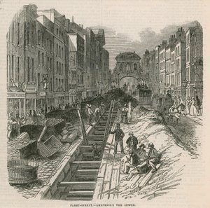 Fördjupning av avloppen i Fleet Street av English School