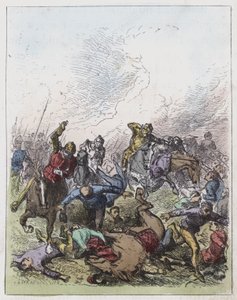 Nederlag för Perkin Warbeck (färgad gravyr) av English School
