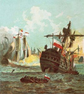 Nederlag för den holländska flottan av English School