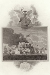 Nederlag för den holländska flottan, 13 juli 1653, av amiralerna Blake och Monk av English School