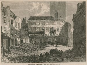 Rivning av Saracens Head, Snow Hill, London av English School