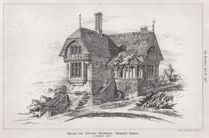 Design för Cottage Residence, Ewhurst, Surrey (gravyr) av English School