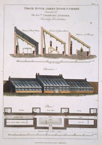 Design för Peach House, Green House and Pinery, 1806 av English School