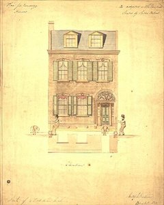 Design för Little Theatre, Haymarket, ca 1800 (akvarell på papper) av English School