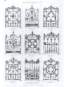 Design för gjutjärnsräcken, från Macfarlanes Castings av English School