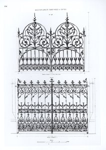 Design för gjutjärnsräcken, från Macfarlanes Castings av English School