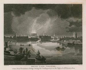 Förstörelse av Drury Lane Theatre, 24 februari 1809 av English School