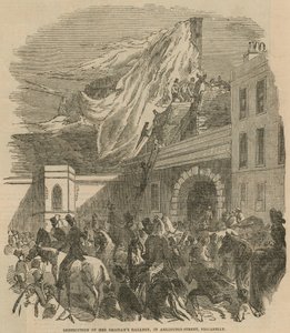 Förstörelse av Mrs Grahams ballong i Arlington Street, Piccadilly av English School