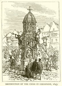 Förstörelse av korset i Cheapside, 1643 av English School