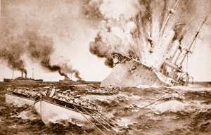 Förstörelsen av Dresden utanför Fernandez den 14 mars 1915, 1914-19 av English School