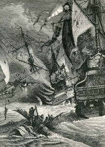 Förstörelsen av den spanska armadan, 1865 av English School