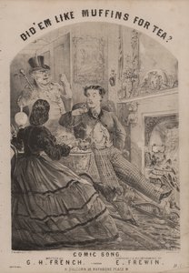 Gillade de muffins till te? (färg litho) av English School