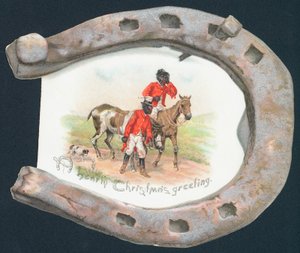 Disheveled Huntsman och Horseshoe, julkort av English School