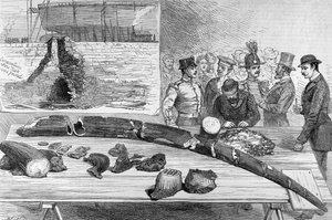 Discovery of Fossil Remains i Leghorn, Toscana, från The Illustrated London News, 21 januari 1882 av English School